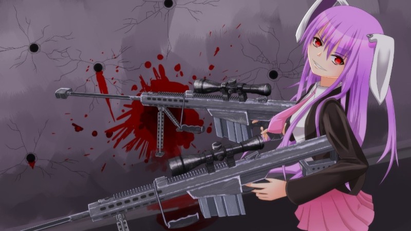 Create meme: anime with a gun, Chan with a gun, anime weapons