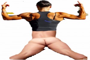 Создать мем: fitness, культуристки фото, big muscular woman calves