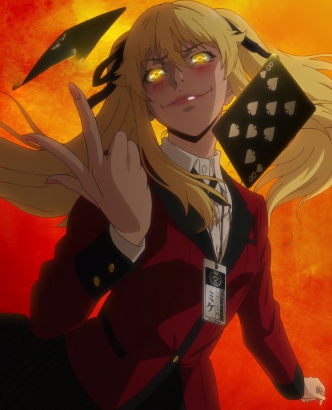 Create meme: kakegurui, Mary's crazy excitement, the mad excitement of saotome mary