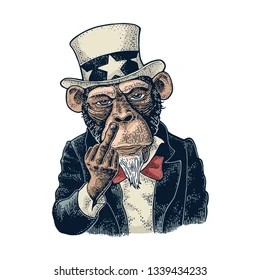 Создать мем: обезьяна джентльмен, monkey's uncle идиома, обезьяна в шляпе