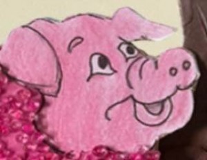 Создать мем: свинка с клевером, свинья морда, свинка