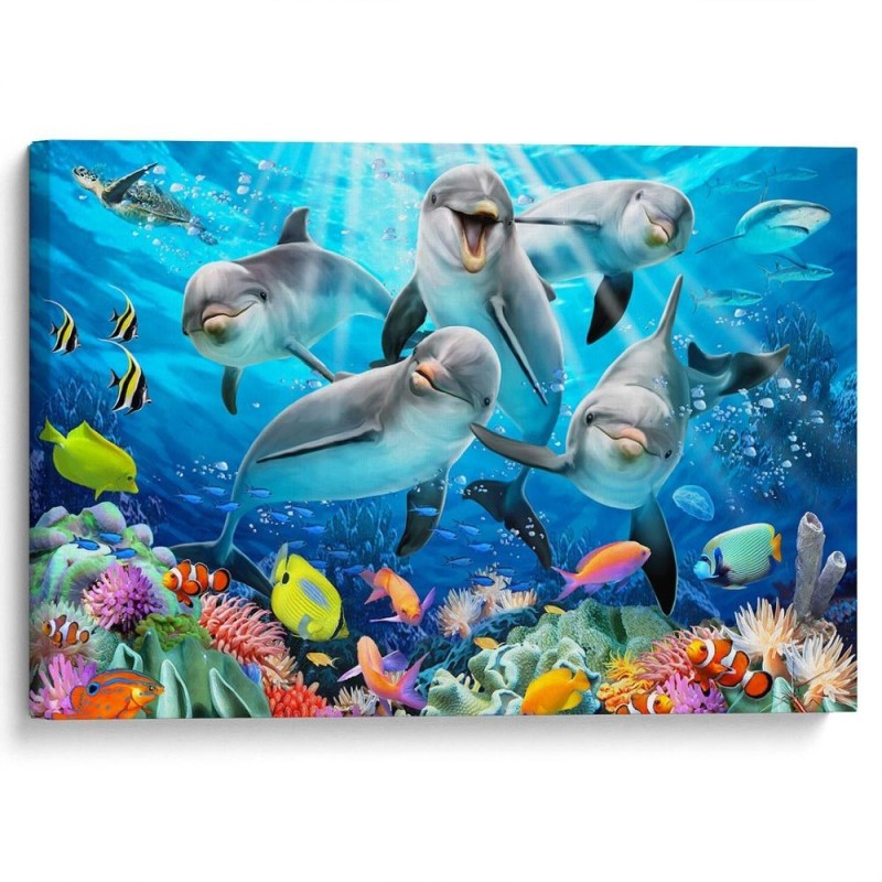 Создать мем: самые красивые пазлы в мире, подводный мир дельфины, пазлы море