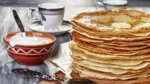 Create meme: pancakes on milk, pancakes