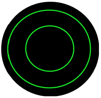 Create meme: neon, circle on a black background, target