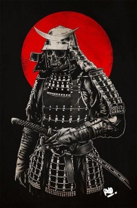 Create meme: dead samurai pictures, samurai art black and white helmet, samurai samurai