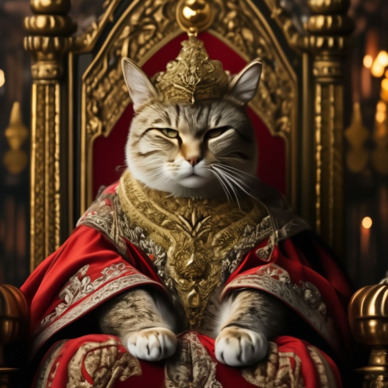 Create meme: the royal cat, king cat, the cat in the crown