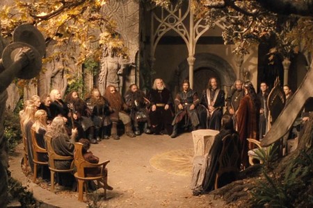 Create meme: The lord of the rings the fellowship of the ring the council of elrond, Rivendell the Lord of the rings, Elrond Lord of the rings