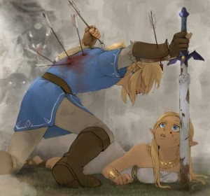 Create meme: link and Princess Zelda, Zelda characters, link and Zelda's arrows