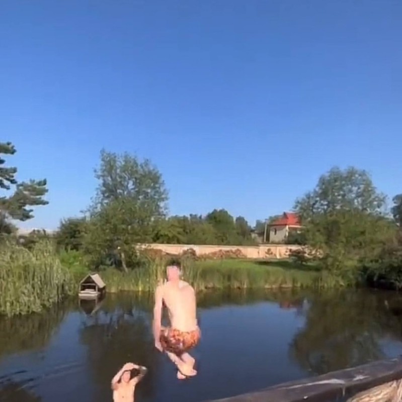 Create meme: feet , on the river, bathing 