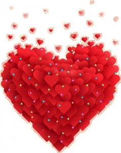Create meme: pomegranate flower and hearts, heart, romantic love