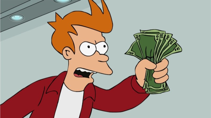 Create meme: fry futurama money, futurama , take my money