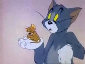 Create meme: Tom and Jerry match in the eyes, Tom and Jerry Tom with a gun, Tom and Jerry