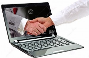 Create meme: handshake, computer, laptop