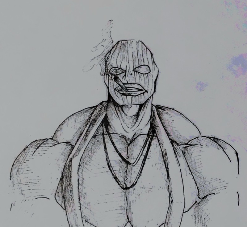 Create meme: figure , Alex Louis Armstrong, ninja pencil drawing