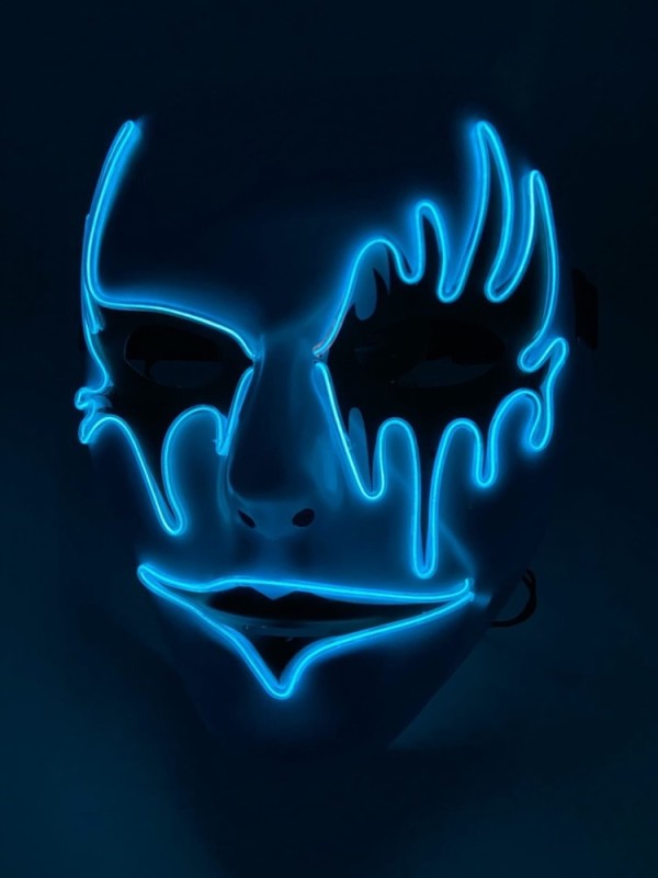 Create meme: neon mask purge, neon mask, glow in the dark mask