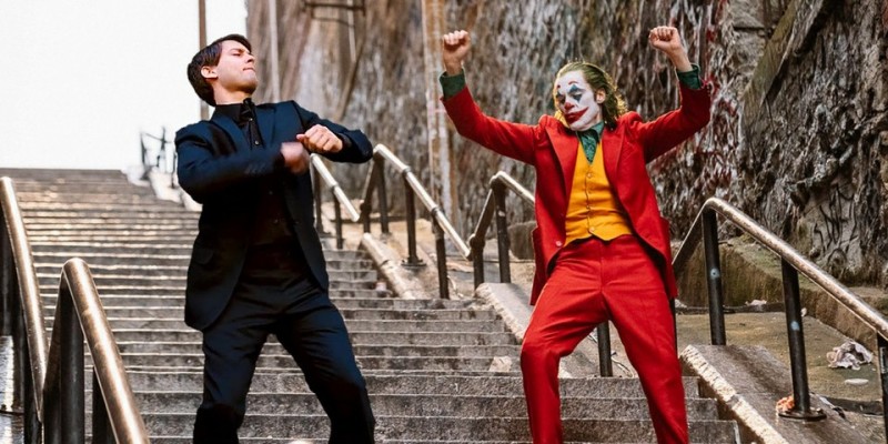 Create meme: subscribe epic moment memes alex, the Joker is dancing on the stairs, Joker dance