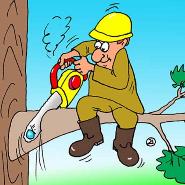 Create meme: caricature of an electrician, cartoons funny, emergency trees