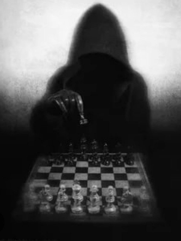 Создать мем: шахматист арт, игра в шахматы, смерть, играющая в шахматы