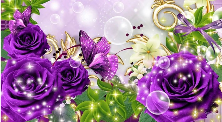 Create meme: purple roses, purple flowers, purple background with flowers