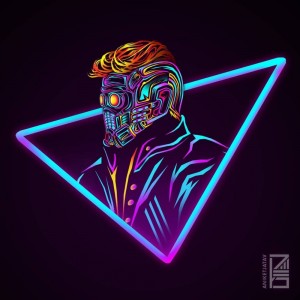 Create meme: neon, neon avatar, neon man art