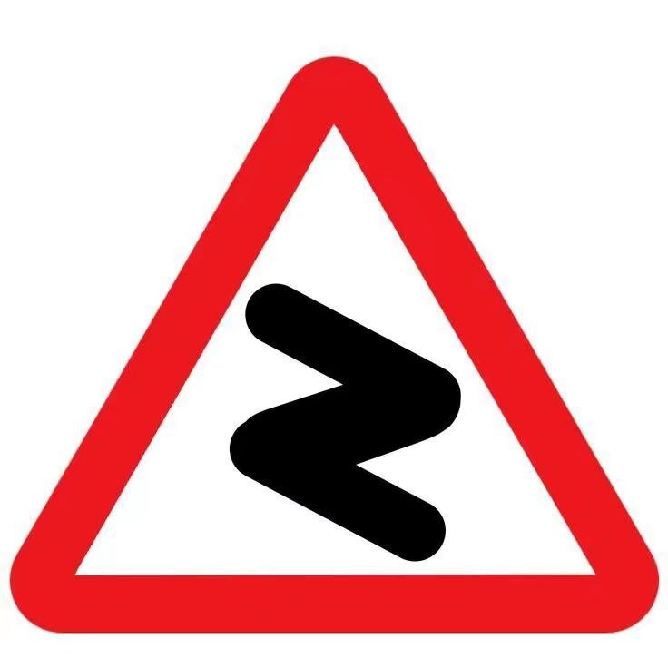 Create meme: traffic warning signs, The sign is a dangerous turn, road signs 