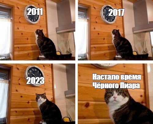 Создать мем: мем кот и часы, мемы с котами, пора мем с котом