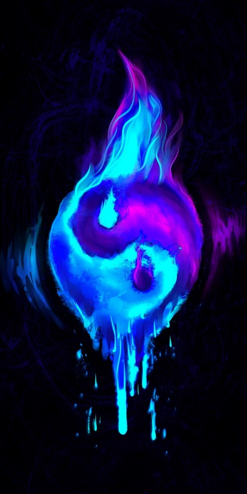 blue fire heart