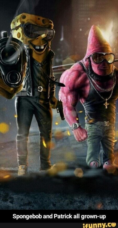 Create meme: Spongebob and Patrick are gangsters, Spongebob and Patrick are cool, spongebob and Patrick