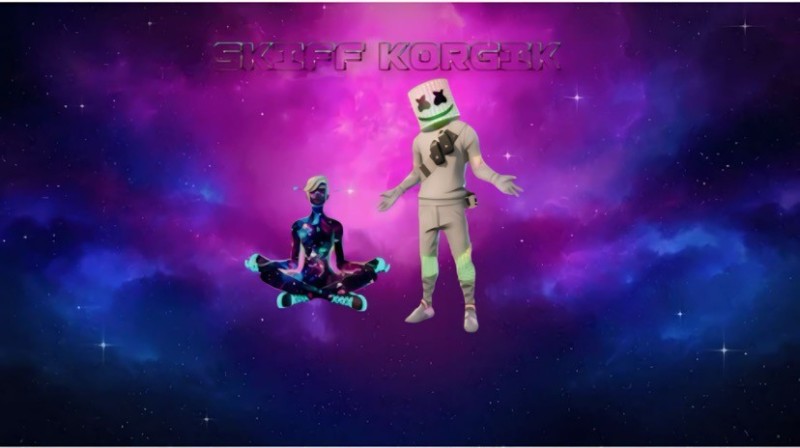 Create meme: purple space background, space background, heroes of fortnite marshmallow