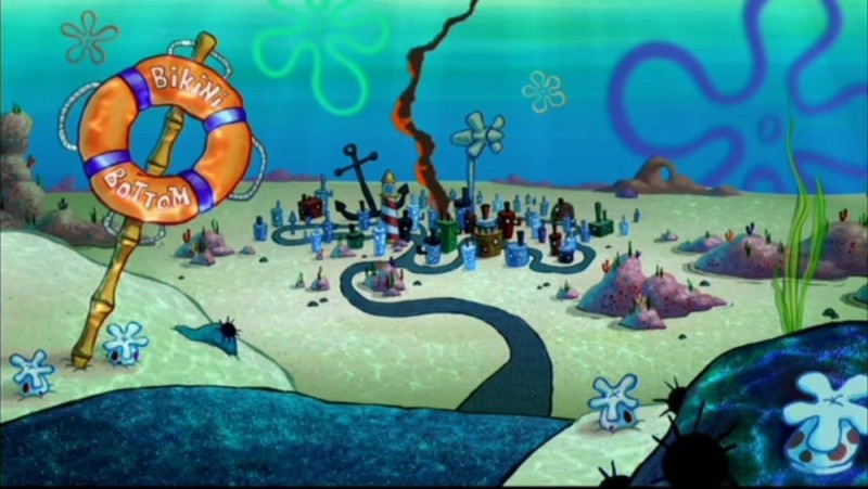 Create meme: Spongebob City, sponge bob background, spongebob background