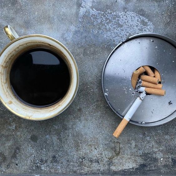 Create meme: Smoking , life without cigarettes, coffee Cup