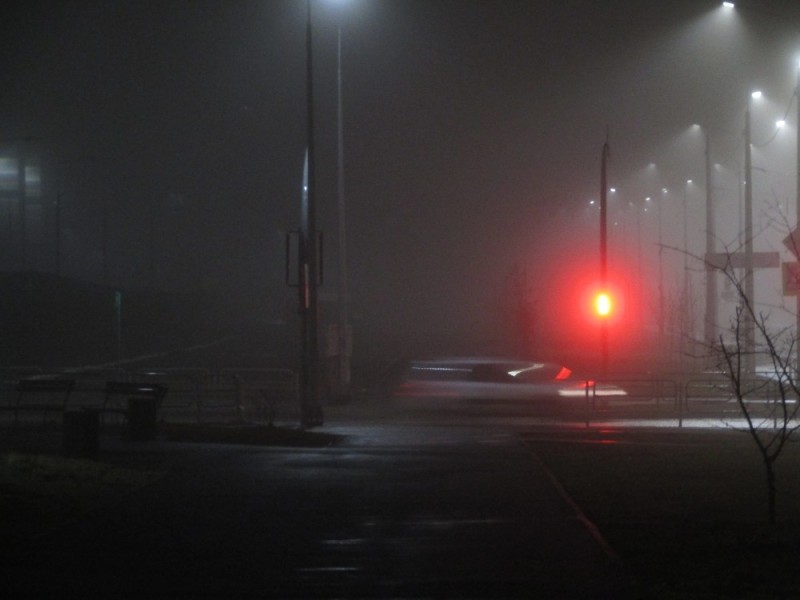 Create meme: night fog, fog in the evening, foggy evening