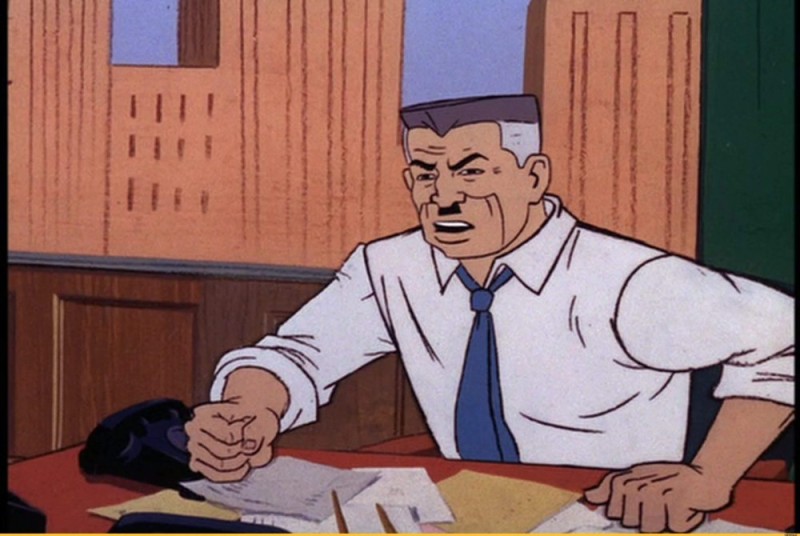 Create meme: below full was on my Desk before lunch, Jonah Jameson spider-man, John jameson