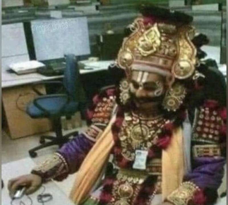 Create meme: the final boss of tech support, hindus, indian technical support