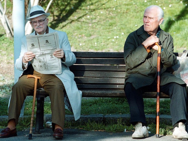 Create meme: the old man on the bench, elderly people, An old man on a park bench