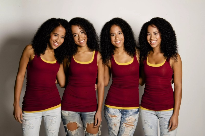 Create meme: identical twins, African American twins, girl 