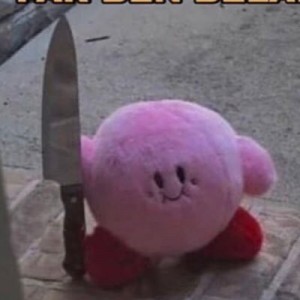 Создать мем: кекре сукеш, плюшевый нож с мордочкой, kirby meme