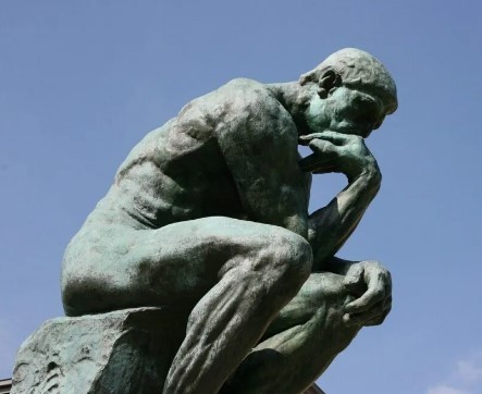 Create meme: sculpture thinker michelangelo, sculpture , the sculpture is Rodin's thinker