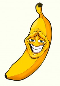 Создать мем: banana cartoon, банан смешной рисунок, картинка банана мультяшная