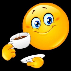 Create meme: smiley good morning, the smiley face is drinking tea, good morning emoticons