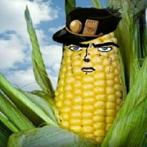 Создать мем: кукуруз, джотаро кукуруза мем, смешная кукуруза