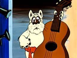 Create meme: The cat who could sing, "The Cat who could Sing" (1988), The cat who could sing cartoon 1988