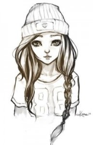 Создать мем: sketch, hipster girl, tumblr cute