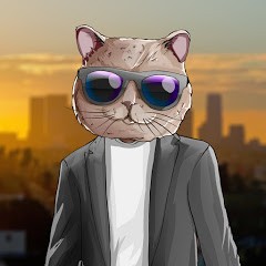 Create meme: cat scientist picture, cat in glasses, cool cat on the avu