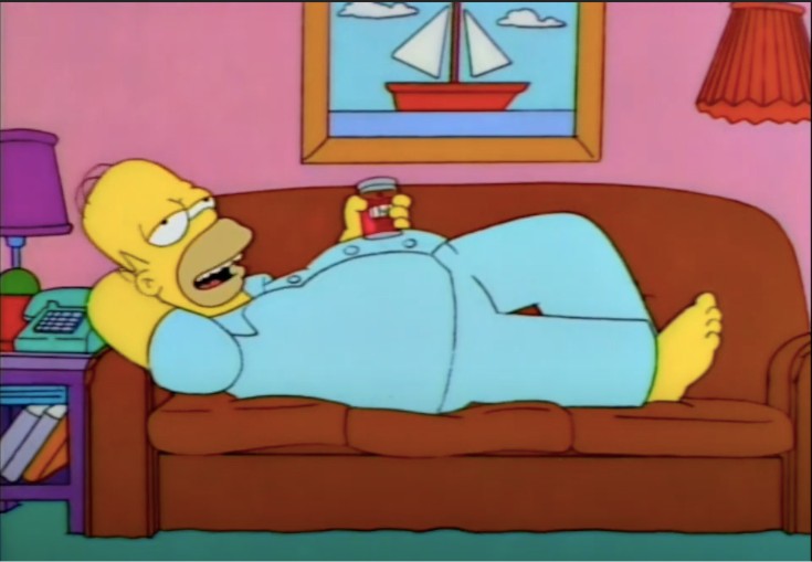 Create meme: Homer Simpson , homērs simpsons, the simpsons on the couch