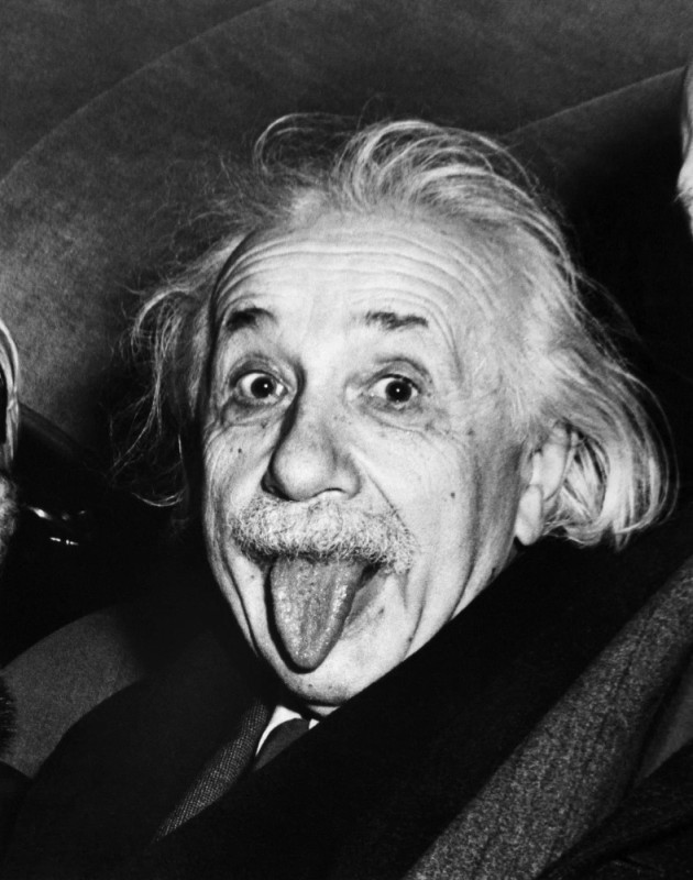Create meme: albert Einstein portrait, Einstein shows tongue , Einstein with his tongue hanging out