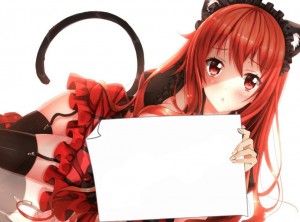 Create meme: anime characters, anime, anime with a sign