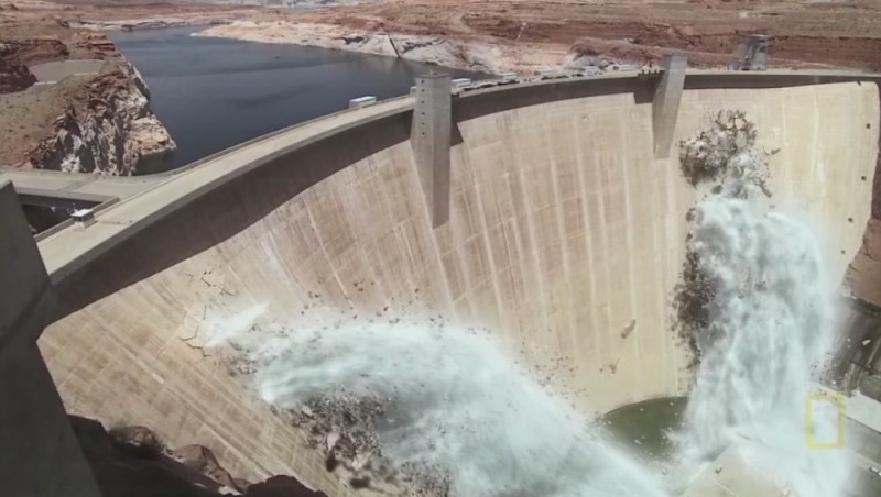 Create meme: hydrodynamic accidents with dam bursts, dam, glen canyon dam