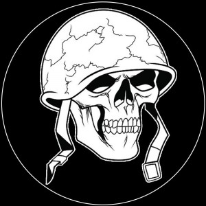 Create meme: stickers skull, sticker vector skull in helmet, drawing a skull wearing a German helmet