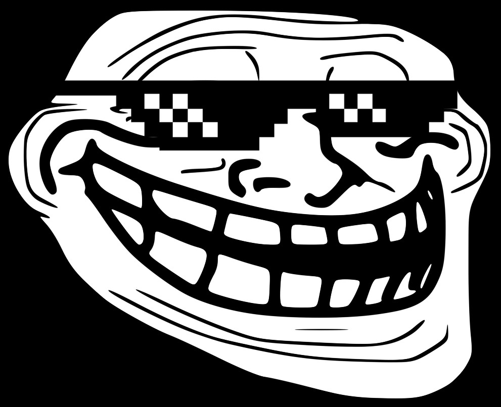 Create meme: trollface monster, the troll's face, a trollface without a background